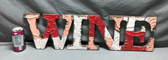 Decorative Salvaged Tin Ceiling 8×29 Patchwork Mix Color Metal WINE Sign 17-26B
