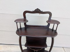 Antique Larkin Art Nouveau Victorian Mahogany Display Shelf Etagere Parlor Stand