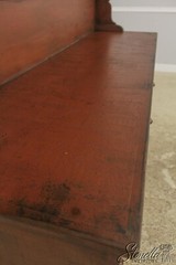 L57591: Primitive Country Painted Bench Made Pewter Cabinet