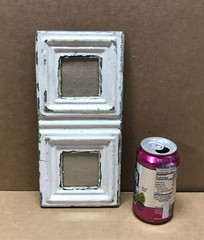 VTG 5×11 Multi Double White 3″ Photo Tin Ceiling Metal Picture Frame Old 646-26B
