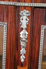 Rosewood and Satinwood Silver Plated Bronze Mounted Louis XVI French Vitrine