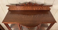 Antique Oak Rectangular Small Curio Cabinet