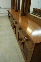 Antique Quarter Sawn Tiger Oak Back Bar and Front Bar