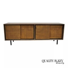 Vintage Mid Century Modern Laminate Formica Case 72″ Credenza Cabinet Buffet