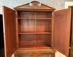 Antique Custom Made Radiator Cover With Matching Hutch With Shelves