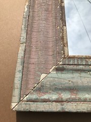 Salvaged Wood Harlem Moulding Shabby 21″ x 27″ Pink/Blue Mirror Old 463-23B