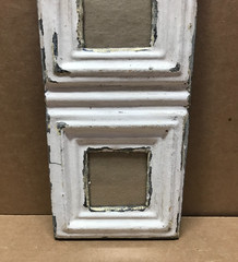 VTG 5×11 Multi Double White 3″ Photo Tin Ceiling Metal Picture Frame Old 646-26B