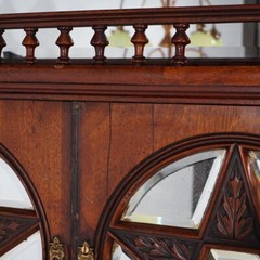 Mahogany Star Pentagram Etagere with Mirrors, Spindles & Eagles C1900
