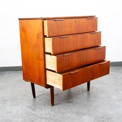 Mid Century Danish Modern Chest of Drawers Dresser Teak Wood Mobler 4 Vintage