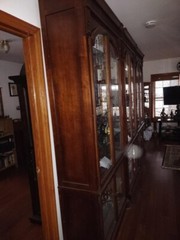 antique curio cabinet with glass doors