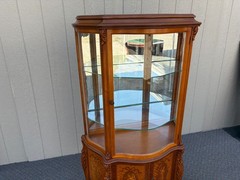 67807 Elegant Inlaid Curio Cabinet with Glass Display Shelves Super QUALITY
