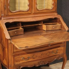 Large vintage display cabinet trumeau bureau bookcase furniture desk 1970s