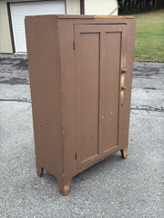 antique primitive 1 door cupboard cabinet painted jelly milk farm house country