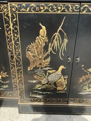 Vintage Rare DREXEL 584 223 Et Cetera Chinoiserie China Cabinet Black Lacquer