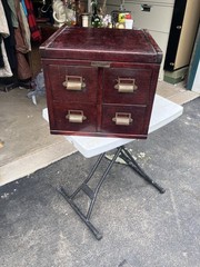 Antique File Cabinet stackable Brass knobs 4 Pieces By Winter Records Co Kansas