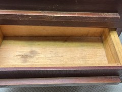 vtg Primitive Folk Art TULANE CA. Wooden Small Wall Fruit Box 4 Drawer Cabinet
