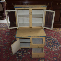 Antique Child Kitchen Cupboard Primitive Painted Toy Cabinet Shabby Chic