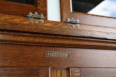 Humidor Opal Glass Tiger Oak HUMID-A-GAR Apothecary Display Cabinet GermanSilver
