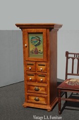Vintage French Country Storage Cabinet ~ 4 Drawers & Cabinet w Shelves
