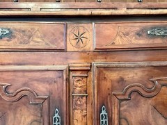 Antique Burl Walnut French Vaisselier Cupboard
