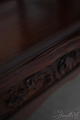 F67609: Antique Victorian Carved Mahogany Curio Display Cabinet