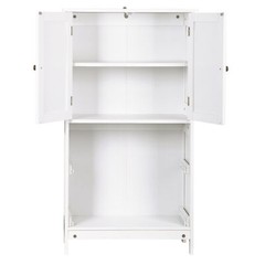 43.5″ Multi-Purpose Storage Cabinet with Adjustable Shelves, 2 Drawers White