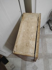 Antique Art Deco Wooden Mirror Cabinet Drawer primitive Apothecary Farmhouse