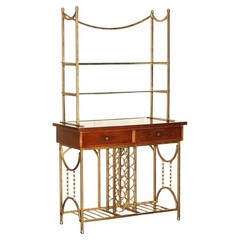 STUNNING AMERICAN MID CENTURY MODERN CIRCA 1960’S MAHOGANY & BRASS DRY BAR