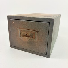 Antique Wood Wooden Index Recipe Library Card Catalog File Drawer Dovetail VTG