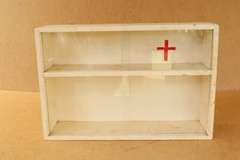 Vintage Furniture Wood Medical Cabinet Apothecary Chest Cupboard Shelf 1970s.