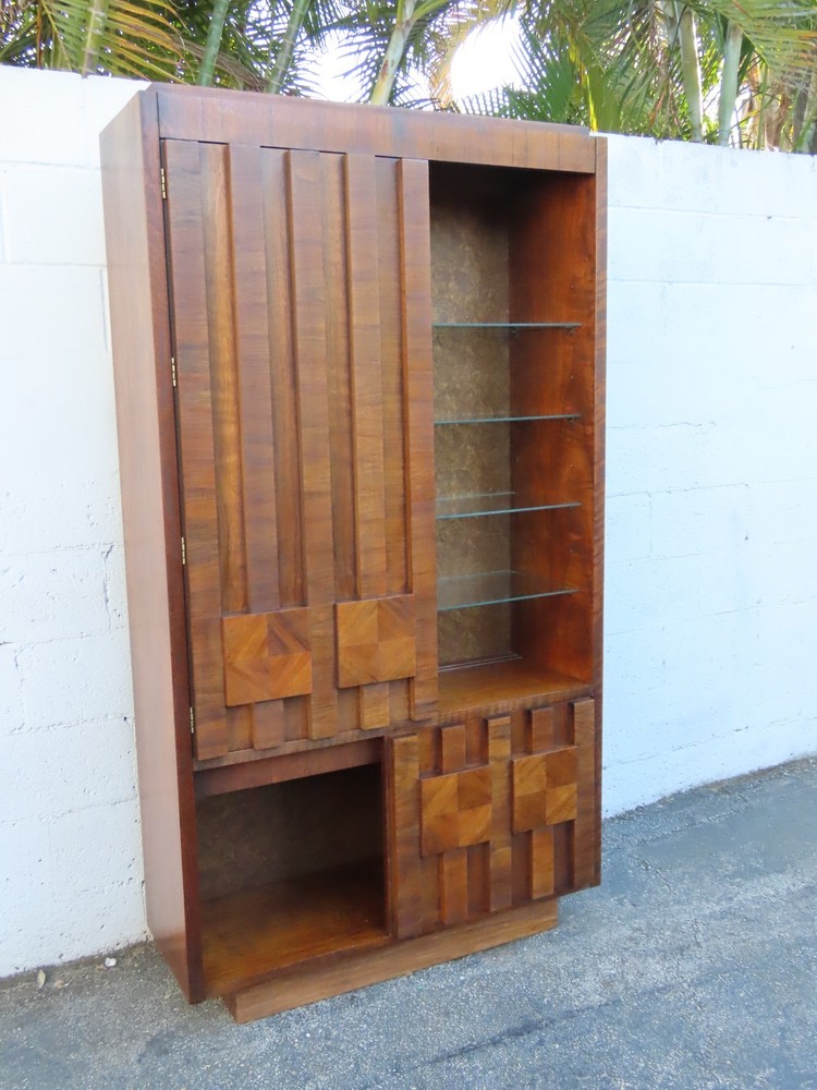 Brutalist Lane Mid Century Modern Bookshelf Display China Cabinet 6303