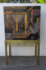 Maitland Smith Hand Painted Chinoiserie Cabinet Cupboard on Brass Stand 5442