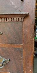 ANTIQUE Burl Walnut DENTIST CABINET/Armoire-Multi-DRAWER-Mirrored DOORS-19th C