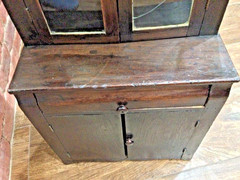 Antique 1930s SALESMAN SAMPLE Mahogany Wood Child’s CHINA CABINET HUTCH CUPBOARD