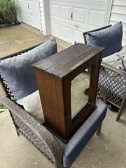 Antique Solid Oak Bathroom Medicine Apothecary Pharmaceutical Cabinet w/ Mirror