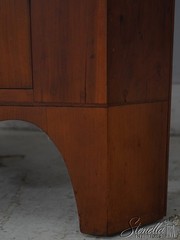 LF69957: Period 19th Century Cherry 2 Piece Country Corner China Cabinet