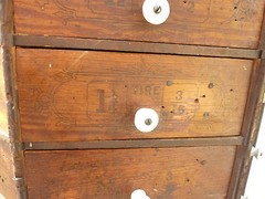 c1903 AMERICAN bolt & SCREW co. DAYTON, OH octagonal hardware store cabinet 98dr