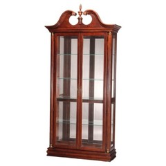 Federal Style Carved Mahogany Mirrored Display Cabinet by Pulaski, 20thC