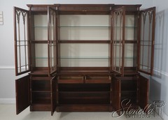 72383: JOHN WIDDICOMB Vintage Walnut Gothic Design Breakfront Display Bookcase