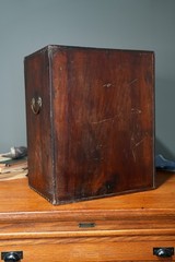 Antique Apothecary Cabinet Wood Drawer Shelf Organizer Vintage Counter Display