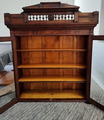 Antique Bookcase/Hutch Top for Desk -Beautiful Glass Ornate Carvings☀️Phoenix AZ