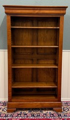 Vintage French Louis Philippe Bookcase Display Cabinet Cherry Mid 20th c