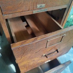 Antique Oak 4-Drawer Filing Cabinet Library Bureau for a Corner