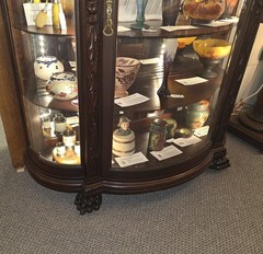 Antique Mahogany Carved Griffon Hooded China Cabinet – RJ Horner – Original
