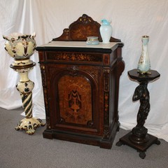 Antique Renaissance Revival walnut Victorian Cabinet Credenza