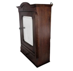 Kitchen Apothecary Medicine Bathroom Wall Cabinet Oak Beveled Glass Mirror Mid C