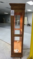 used lighted curio cabinet glass with bevel edge around the glass