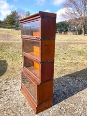 Antique Wernicke 4 Sections Step Back Barrister Bookcase Quarter Sawn Oak 1897