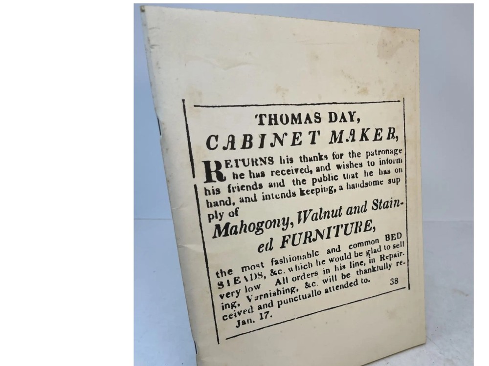 THOMAS DAY: Cabinetmaker. An Exhibition at the North Carolina Museum of History