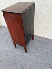 Antique Mahogany Sheet Music Cabinet with Carved Details